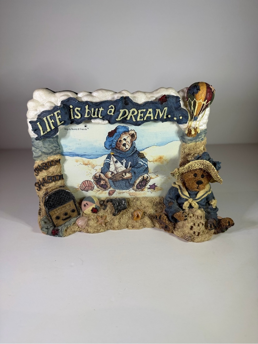 Life Is But a Dream Blue Teddy Beach Frame Accent